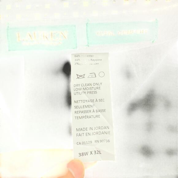 Lauren Ralph Lauren Total Comfort Black Dress Pants Men’s 38x32 Flat Front - Picture 4 of 4